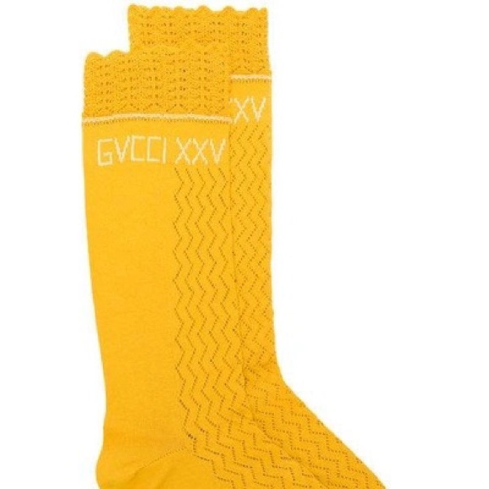 Gucci Mustard Knit Socks BRAND NEW WITH TAGS